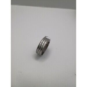 Unisex Glitter Silver Alloy Stainless Steel Ring Band U.S Size 10